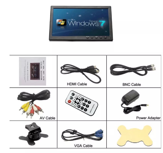 Monitor 10” BNC USB TFT za video nadzor