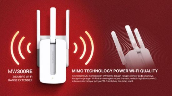 WiFi pojacivac signala Mercusys MW300RE 300Mb/s ripiter